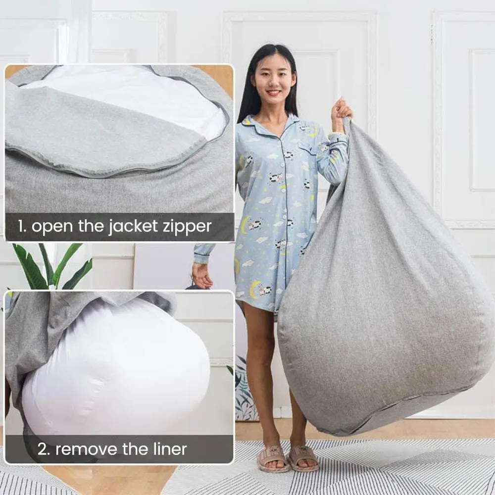 Bean Bag Inner Liner, Easy Cleaning Bean Bag Insert Replacement Cover, Lazy BeanBag Sofas Cover Inner No Filler