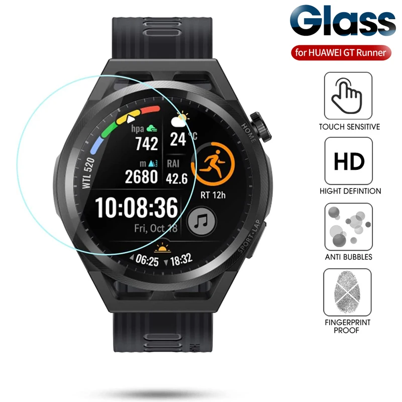 3 pçs 9h filmes de vidro temperado para huawei assista gt runner 46mm smartwatch protetor de tela à prova de explosão filme acessórios