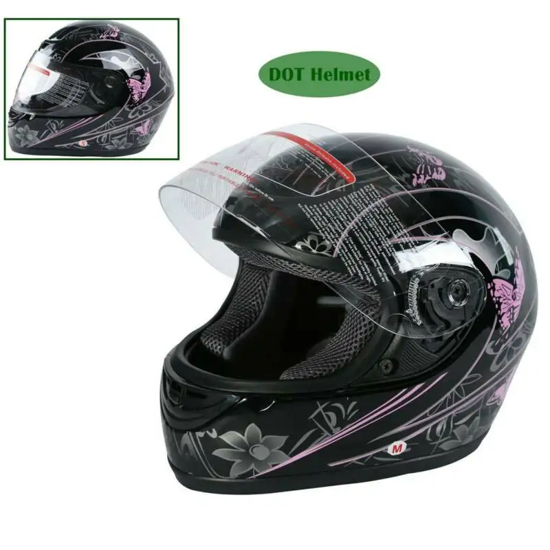 DOT Adult Black Butterfly Motorcycle Street Full Face Helmet Women Man Flip Up Moto Sport Helmets Racing Motocross