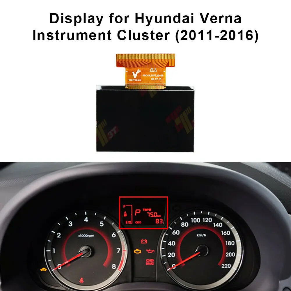 

Cluster LCD Display Pixel Repair Screen for Hyundai Verna Instrument Dashboard Speedo