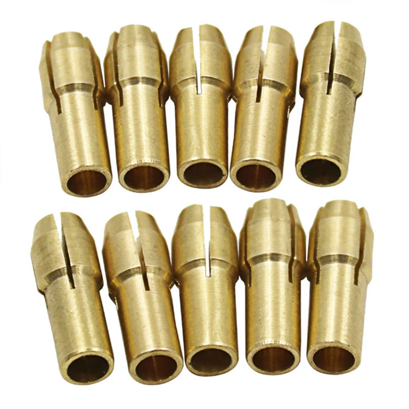 Juego de brocas de cobre de tres mordazas para Dremel, herramienta giratoria, accesorios de molienda eléctrica, 0,5-3,2mm, 10 unidades