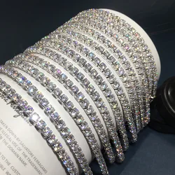 Trendy 4mm Simulated Diamond cz Bracelet Bangle 14K Gold Filled Tennis Chain Wedding Bracelets For Women BridalParty Jewelry
