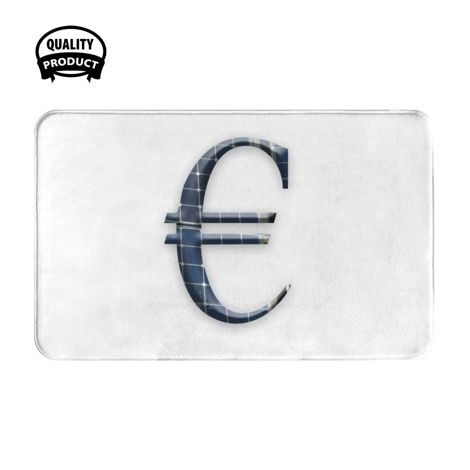 Euro Symbol With Photovoltaic Solar Panels. Soft Cushion Home Carpet Door Mat Car Rug Cells Centrale Électrique Solaire Charges