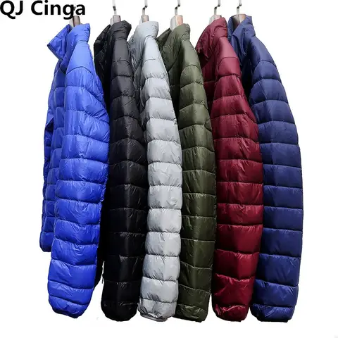 2026 Men's Lightweight Warm Coat, Winter Parkas Jacket Royal Blue Black Gray Red Green Male Light and Thin Coats