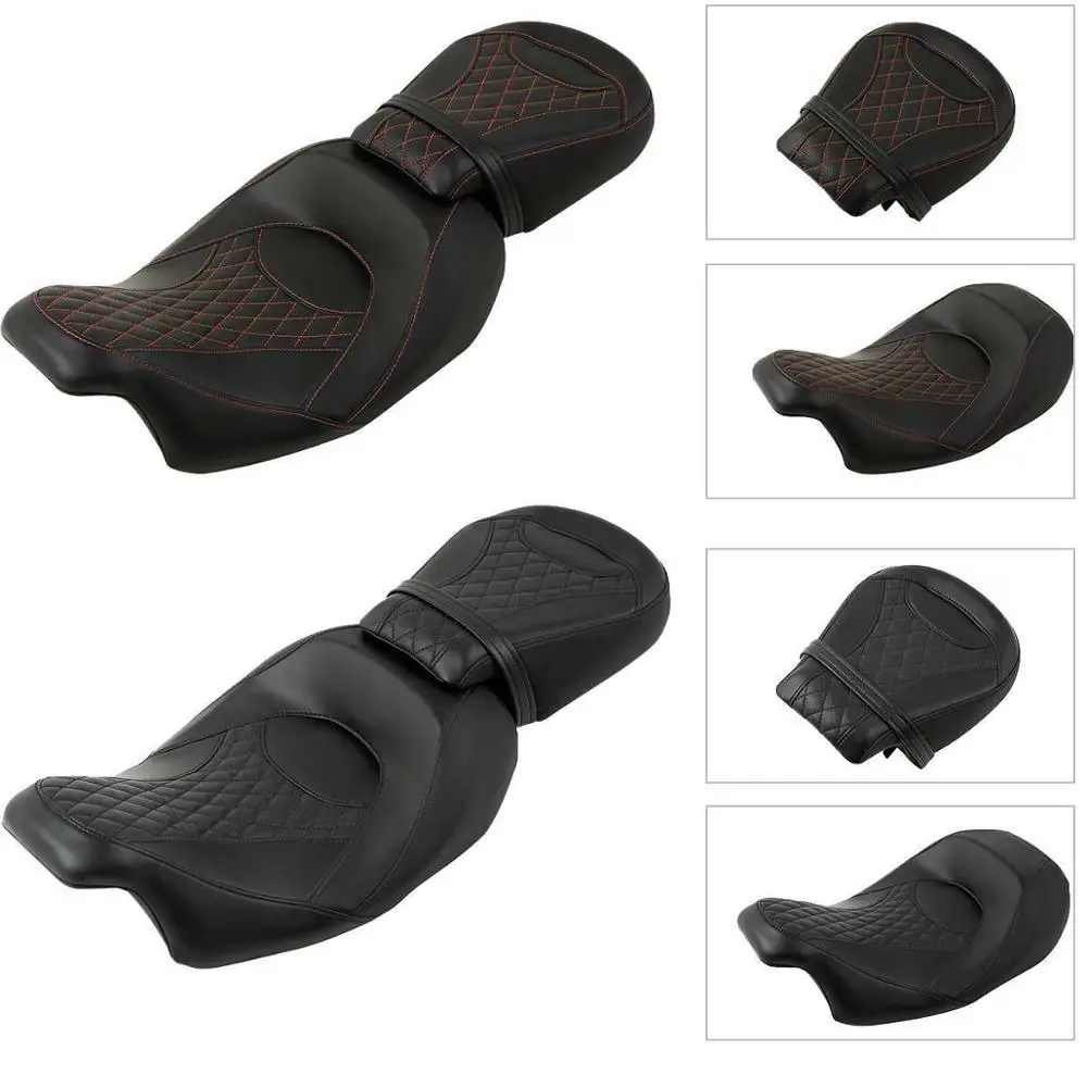 Motorcycle Two-Up Seat For Harley Touring CVO Street Electra Glide Road King Special Limited 2009-2020 2018 Driver Passenger