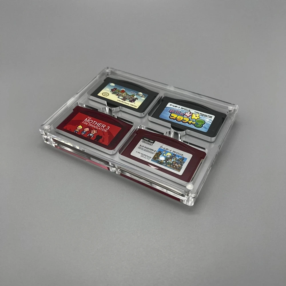 4 in1 Magnetic High Transparent Acrylic Game Card Case Holder Cartridge Box for GameBoy ADVANCE GBA