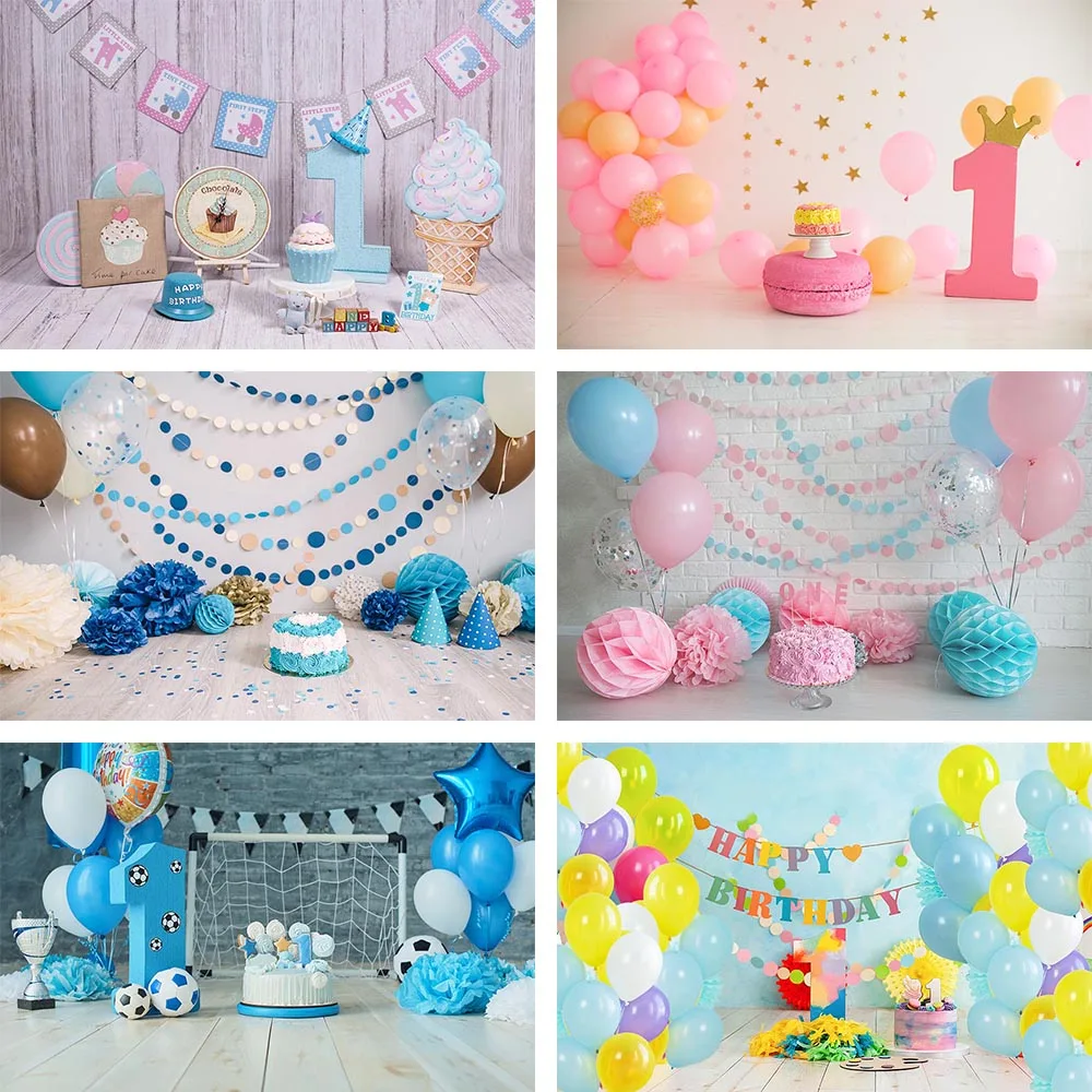 Avezano Photography Background Balloon Flower Sweet Newborn 1st Birthday Portrait Cake Smash Backdrop For Photozone Studio Props