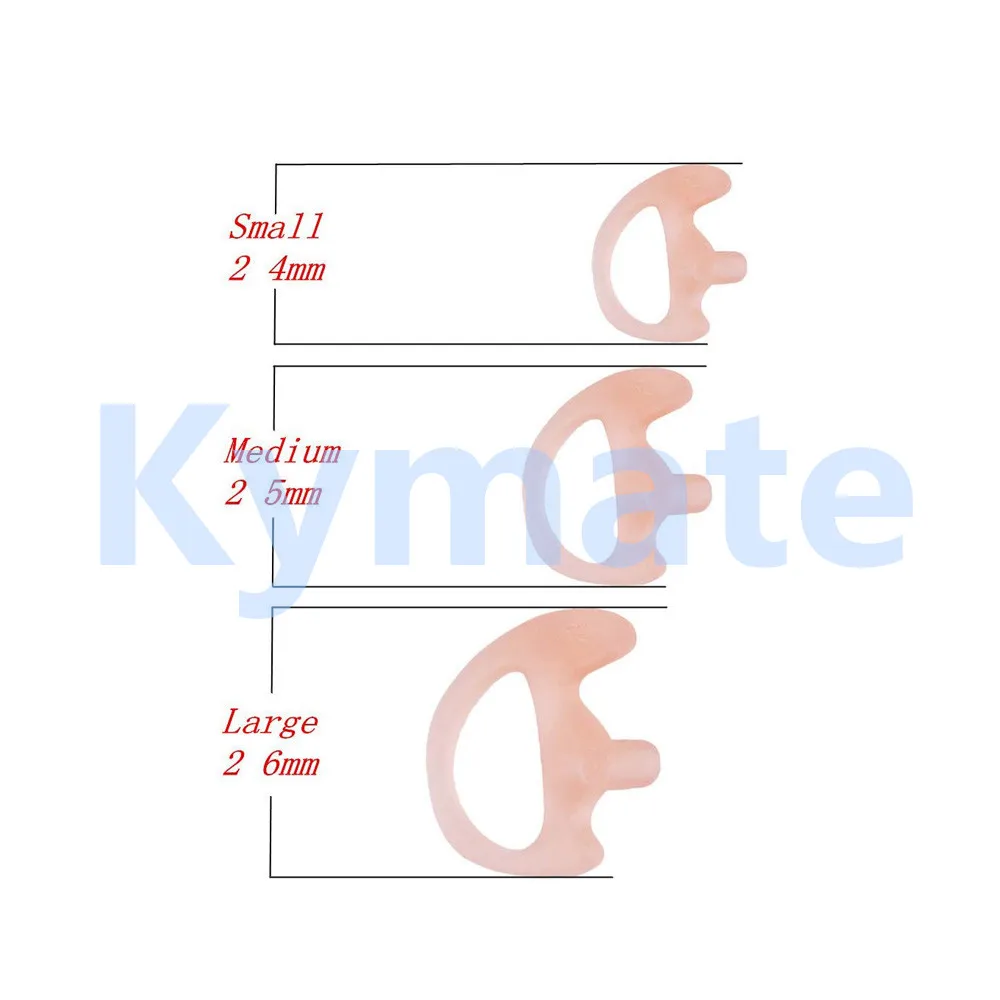 2 pezzi auricolari in Silicone medio Earmold per tutti i walkie-talkie bidirezionali Radio aria bobina acustica tubo auricolare stampo auricolare cuffia f.