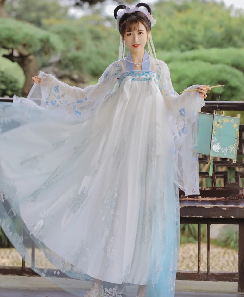 Chinese Traditioanl Hanfu for Woman Elegant Fairy Dance Costume Oriental Stage Performance Retro Ancient Hanfu Folk Dresses