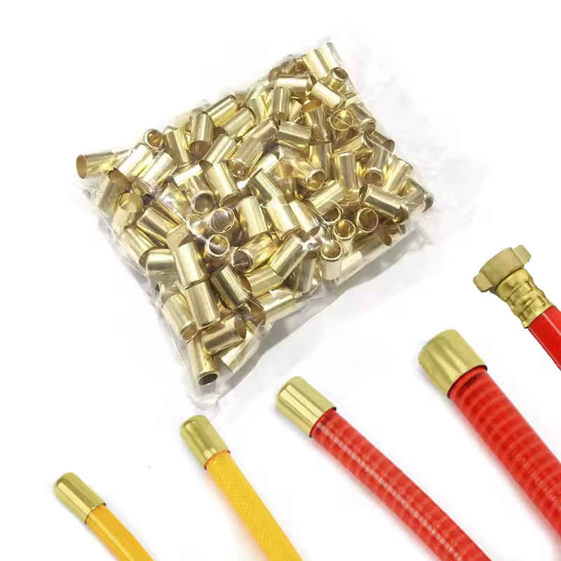 Paquete de 50 unidades de manguitos de engarce de latón, manguera de pulverización, virola de tubo de goma, conector de escape de tubo de cobre, unión de tubería de 11,5 MM -16MM