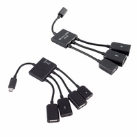 OTG 3/4 Port Micro USB Power Charging Hub Cable Spliter Connector Adapter For Smartphone Computer Tablet PC Data Wire