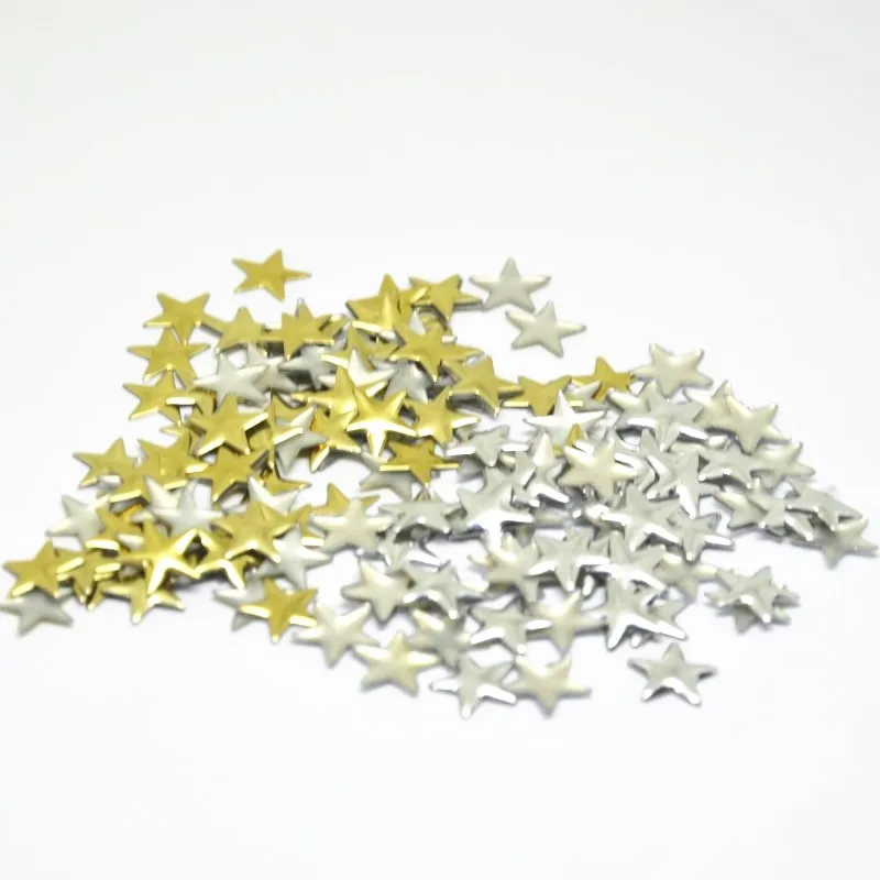 NEW Hot fix Rhinestuds Metal Star Shape Iron On Rhinestones 6mm 8mm 10mm 12mm Gold Silver DIY Accessories