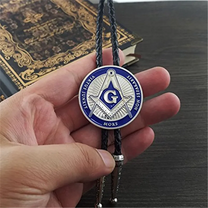 Europe and America Freemason Fashion Leather Cord Necklace bolo tie