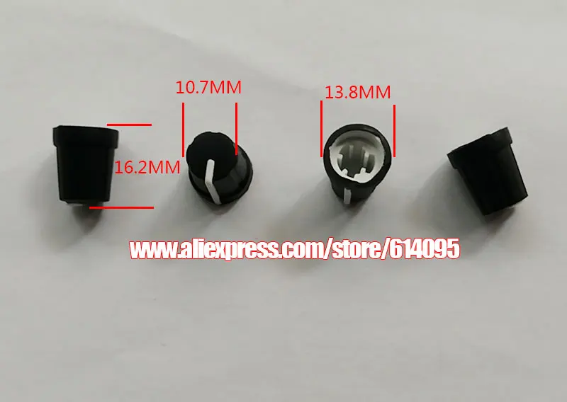 10pcs 0 degree black dbx equalizer 223 234 266 inner hole 6MM half shaft potentiometer knob cap