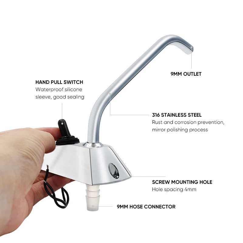 RV Faucet Electric Control Faucet Tea Bar Faucet Automatic Water Outlet RV Water System Water Tank Pump RV Accessories