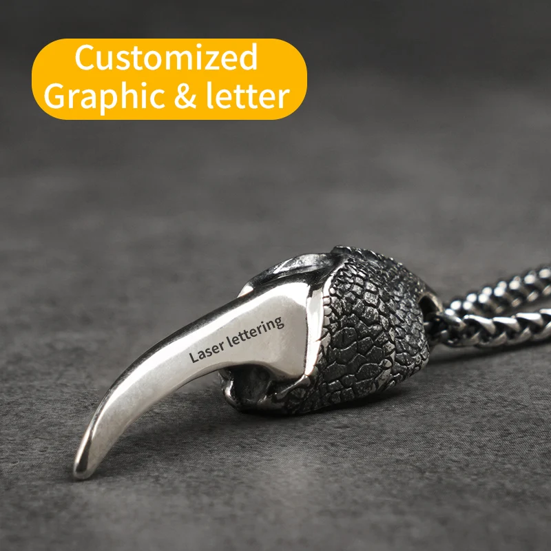 

Серебряное колье с подвеской «Драконий коготь» из стерлингового серебра S925 для мужчин, ювелирное изделие