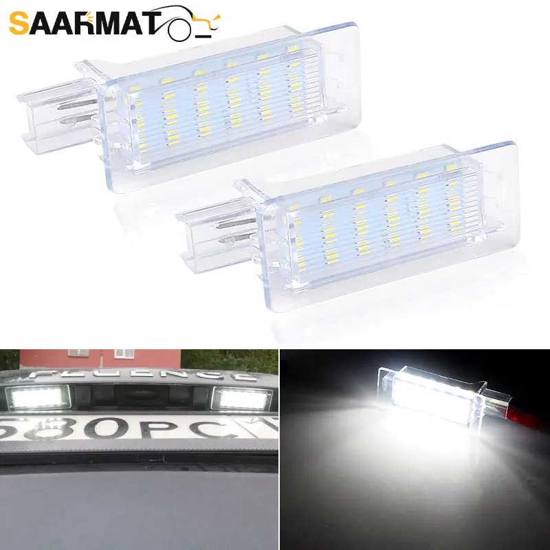 2Pcs Canbus Car LED Number License Plate Light Lamps for Renault Clio III Grand Tour for Dacia Duster Lodgy Logan MCV MK1 MK2