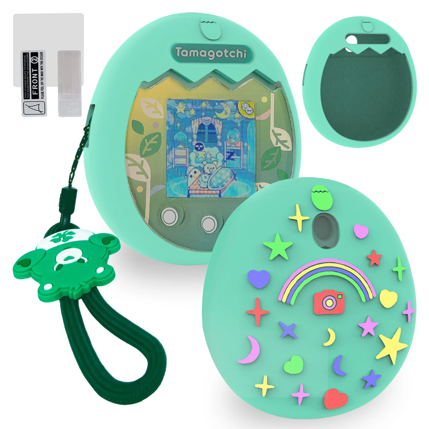 Силиконовый чехол, защита экрана и ремешок с медведем для Tamagotchi Pix, подарки на день рождения для детей (только чехол)