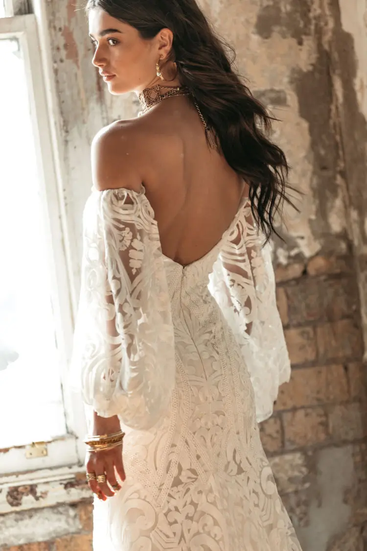 2021 New Mermaid Wedding Dresses Long Sleeves Appliques Lace Bridal Gowns Custom Made Sexy Backless Sweep Train Wedding Dress