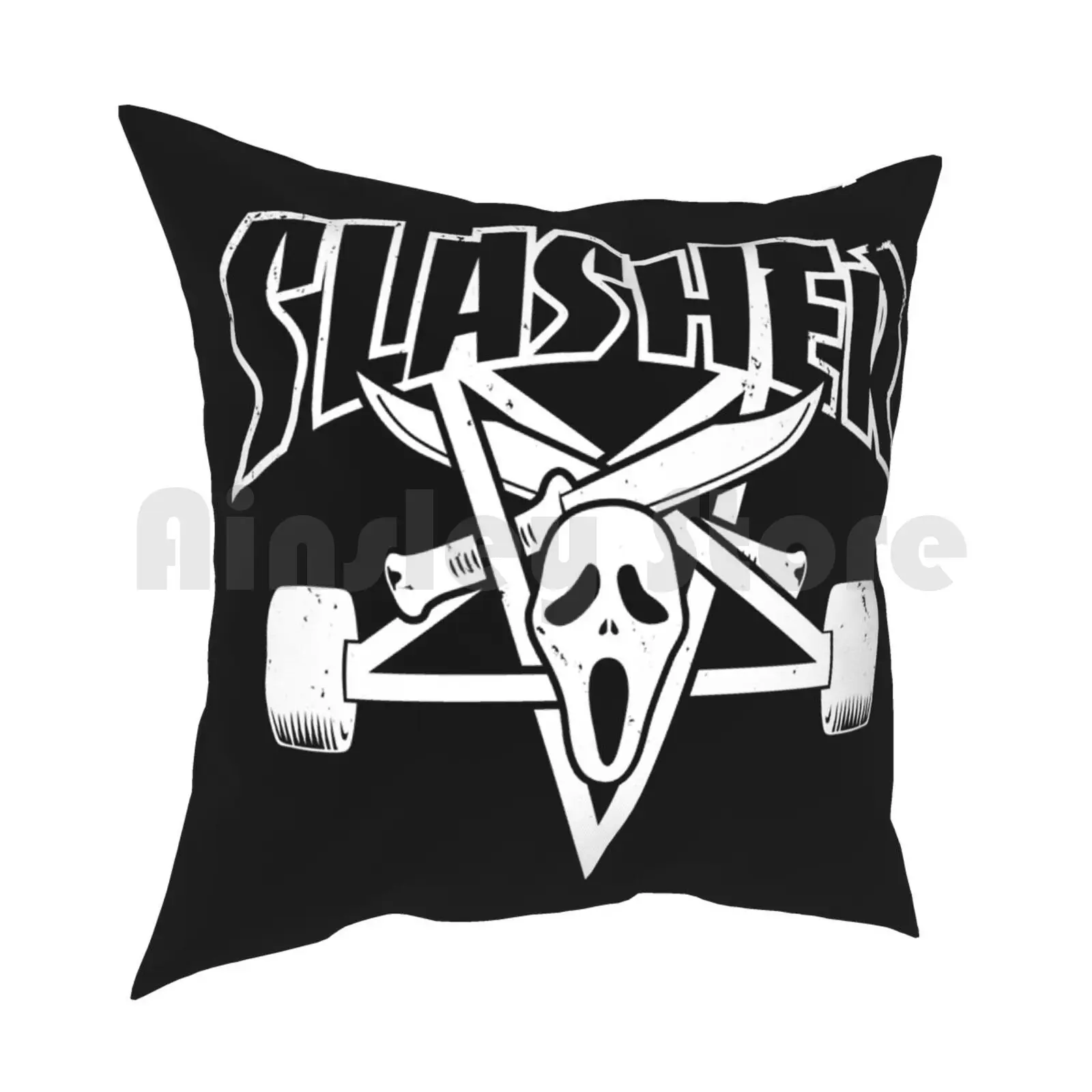 Slasher Pillow Case Printed Home Soft Throw Pillow Slasher Movies Horror Halloween Skateboarding Knives Killer Horror