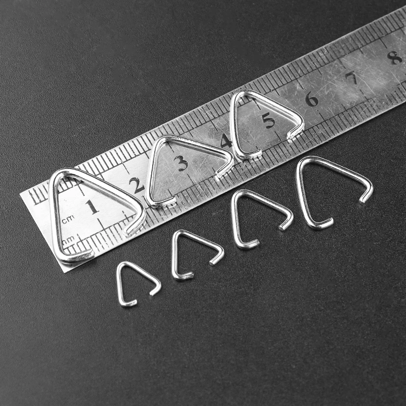 50-100pcs/lot Triangle Clasps Buckle Loops Jump Rings Split Rings Connectors Clasps Hooks For Jewelry Making Accessories