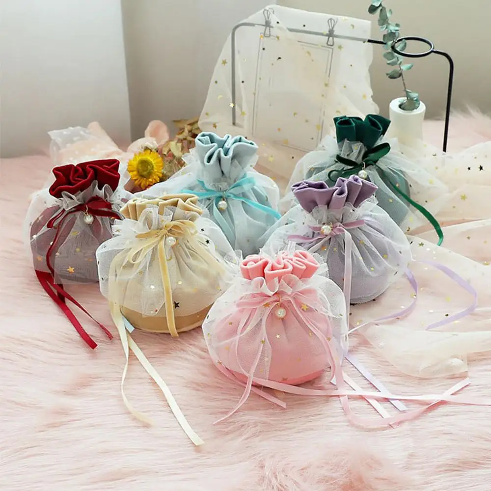 Hot Sale 1pcs High Quality Storage Velvet Bags Beads/Tea/Candy/Jewelry Organza Drawstring Bag For Wedding Christmas Gift Pouches