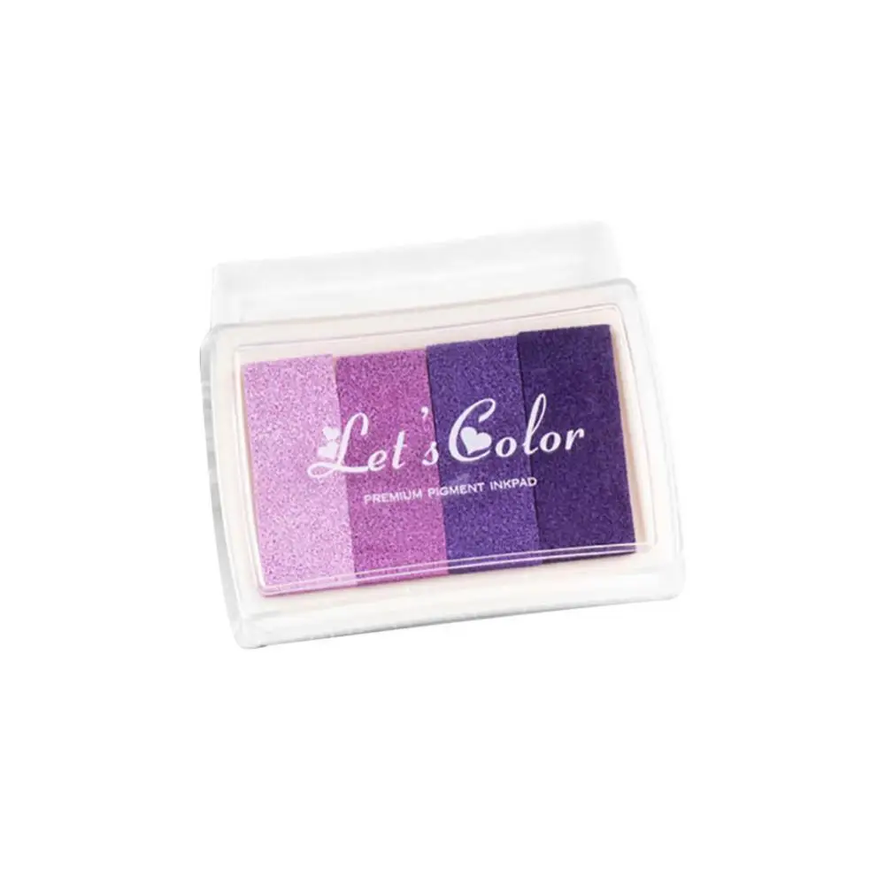 1pcs 4 color Inkpad Ink stamp pad Colorful Cartoon Craft Inkpad set for DIY funny work Fingerprint Scrapbooking Accessories