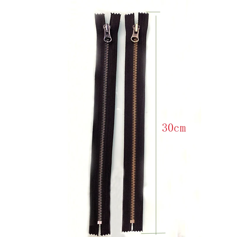 5# Size Brass Teeth Black Zipper For Jeans Sewing Garments Handbag Craft Sewing With 30 CM