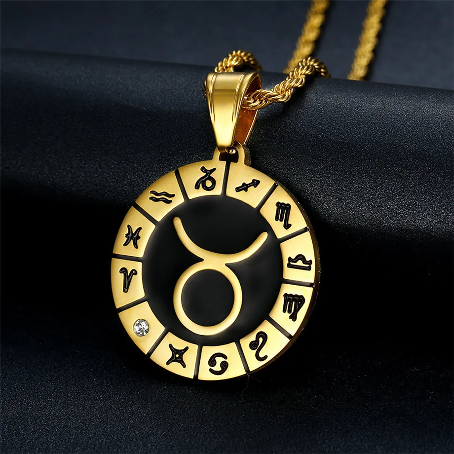 Leo 12 konstelacji naszyjnik prezenty urodzinowe złoty kolor wisiorek amulet ze stali nierdzewnej znak zodiaku biżuteria Collier Dropshipping — zdjęcie 6