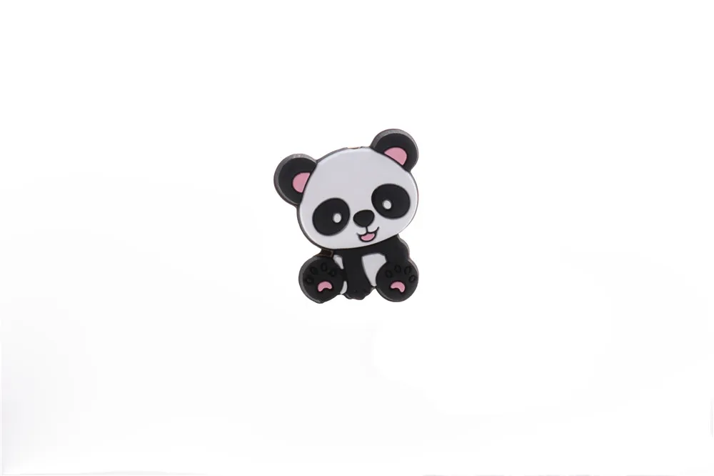 5pcs Panda Beads Silicone Baby Teether BPA Free Infant Teething Necklace Pacifier Chain Accessories Rodent Food Grade DIY Toy