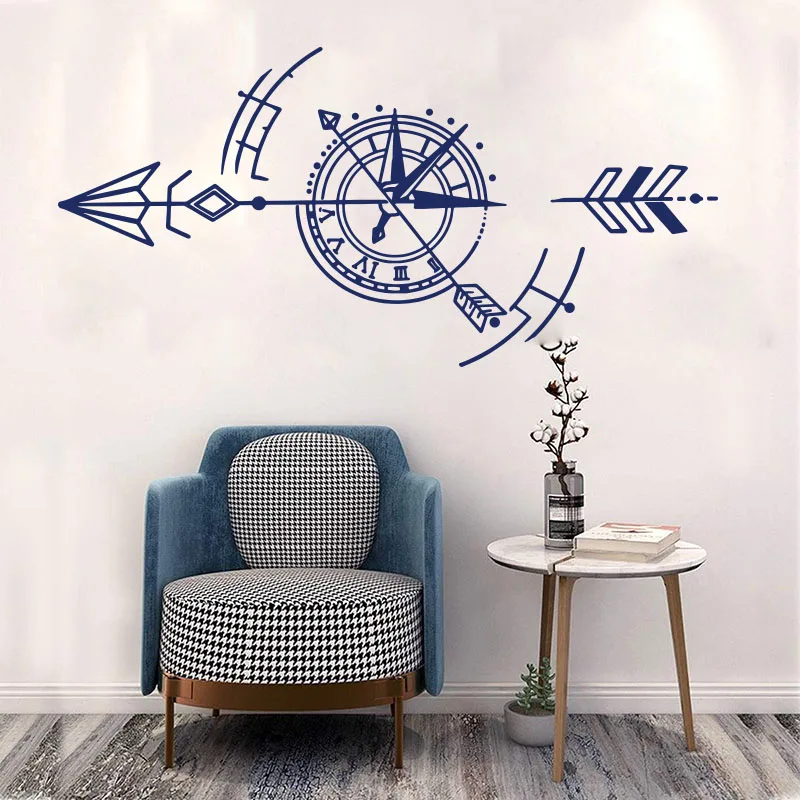 Camper Rv Arrow Compass Car Truck Wall Sticker Camping Motorhome Floral Adventure Travel Wall Decal Kids Room Vinyl Decor