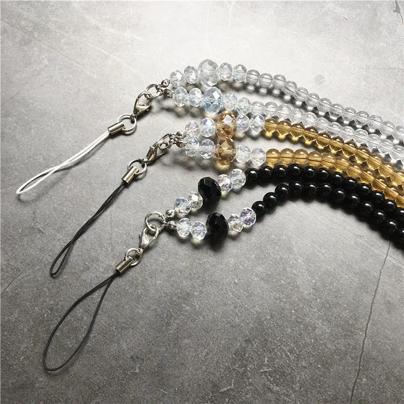 Bling Artificial Crystal Neck Necklace Strap Lanyard U Disk Work Card Mobile Cell Phone Chain Straps Keychain Phone Hang Rope