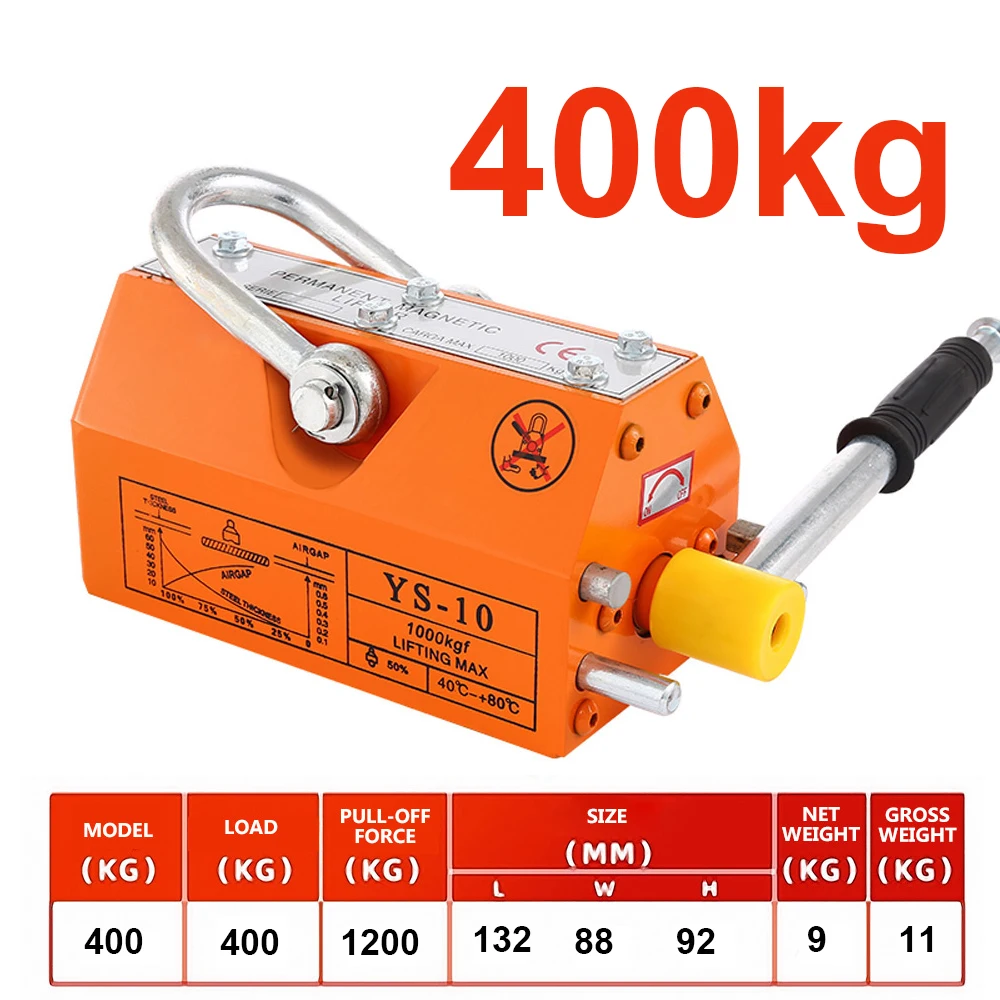 Magnes trwały dźwig podnośnik magnetyczny 400KG Heavy Duty stalowy podnośnik dźwigowy magnes do podnośnika przemysłowy uchwyt magnetyczny