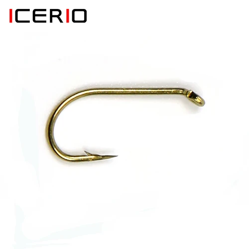 ICERIO-anzuelo de pescado de acero al carbono, anzuelo de mosca estándar, 500/1000 uds, seco, húmedo, ninfa, camarón, Caddis, Pupa, Streamer