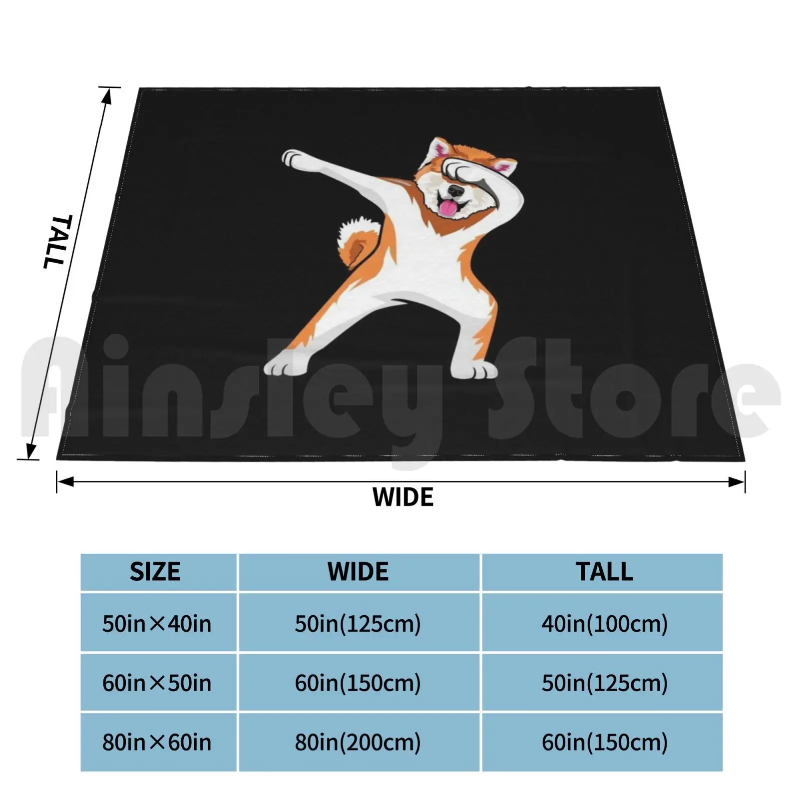 Bdaz Dabbing Akita Dancing Dog Funny Humor Blanket Fashion Custom Akita Akita Inu Dog Dogs Animal Dog Lover