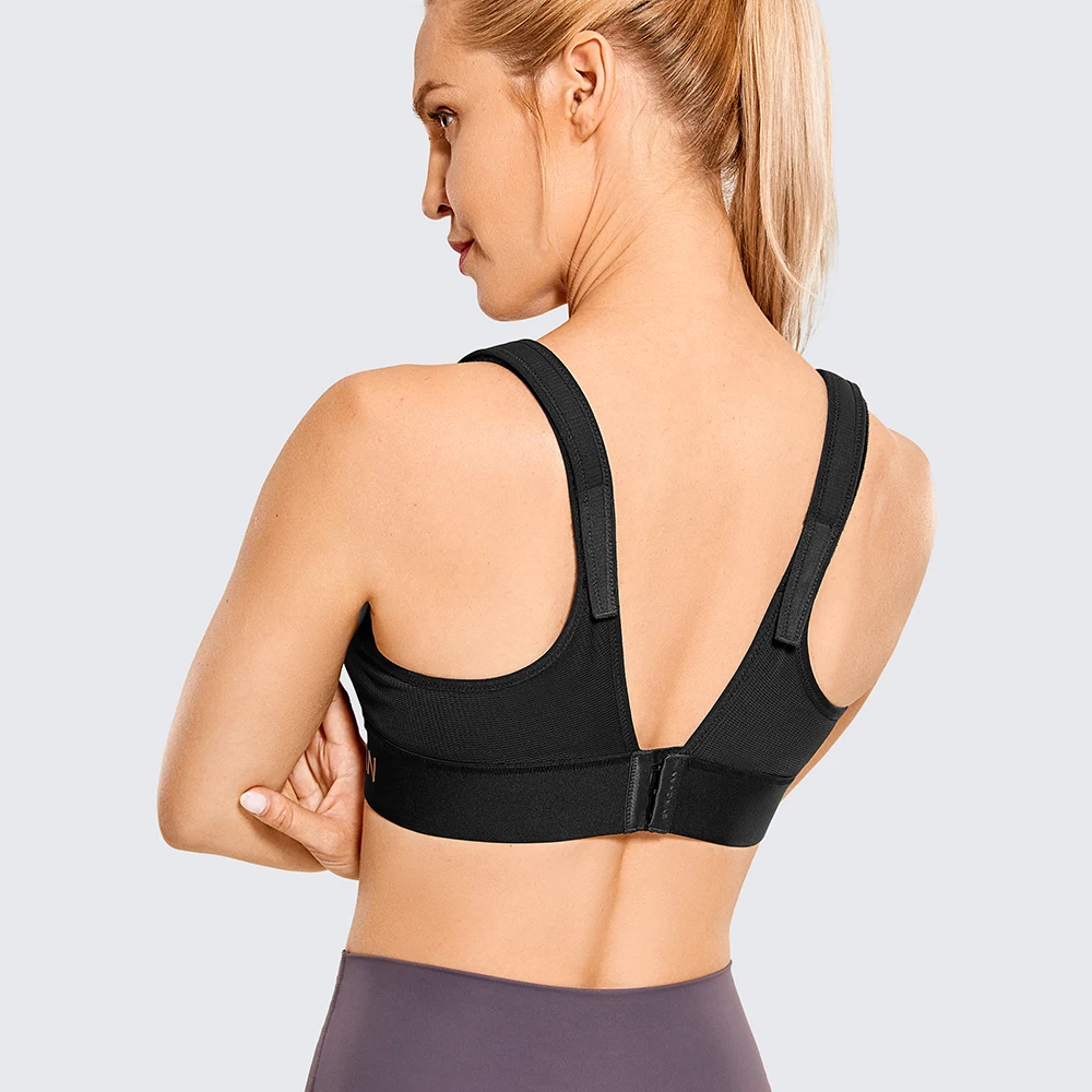 Soutien-gorge de sport à bretelles réglables pour femme, soutien-gorge d'entraînement rembourré sans fil, impact élevé, fermeture éclair avant