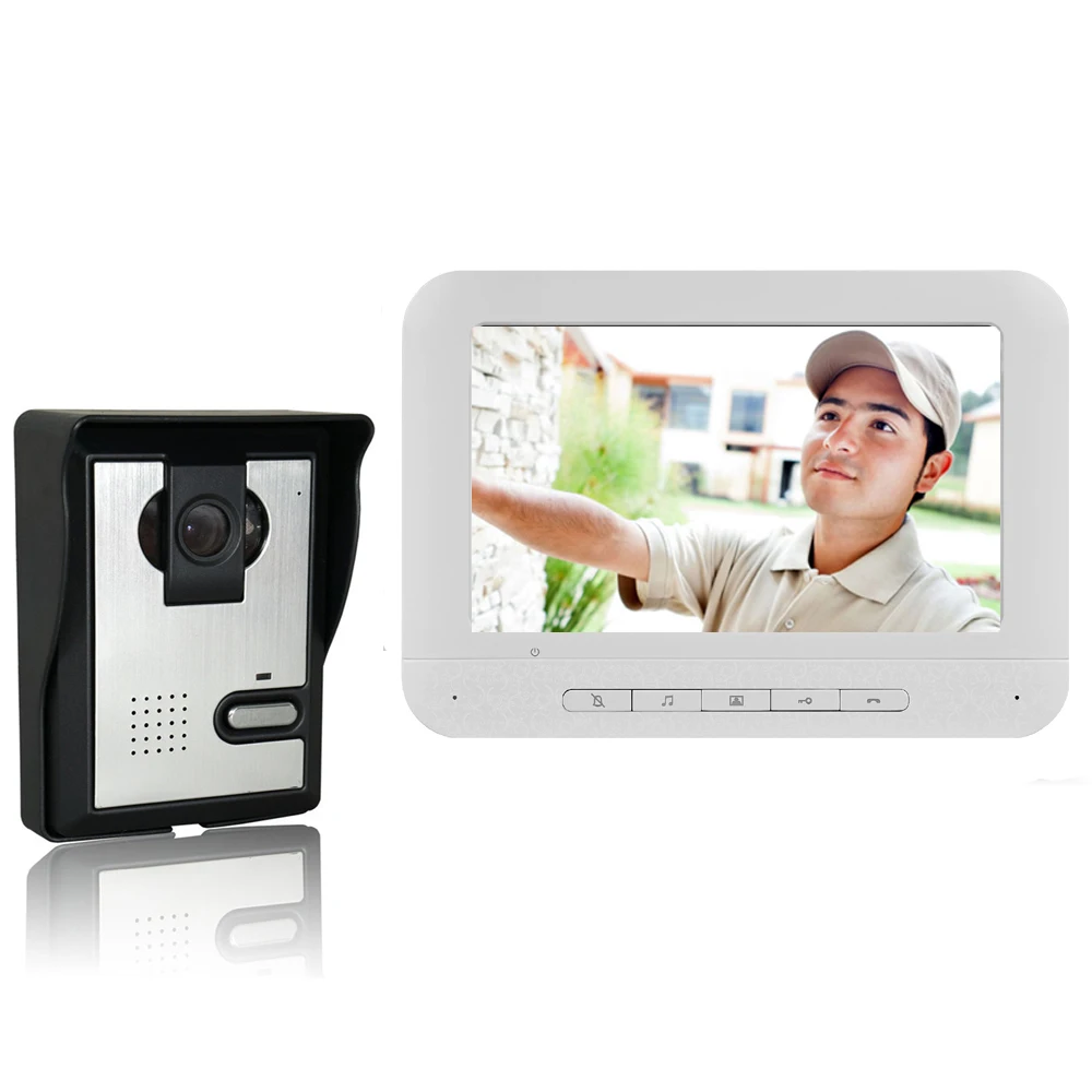 SmartYIBA 7" Color LCD Wired Video Doorbell Door Phone Night Vision 700TVL Camera Visual Intercom Home Videophones Interphone