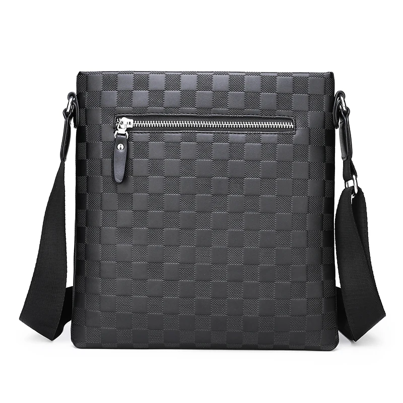 Fashion Shoulder Messenger Bags 2024 Men's Casual Plaid Bag Business Briefcase Korean Style Shoulder Bag