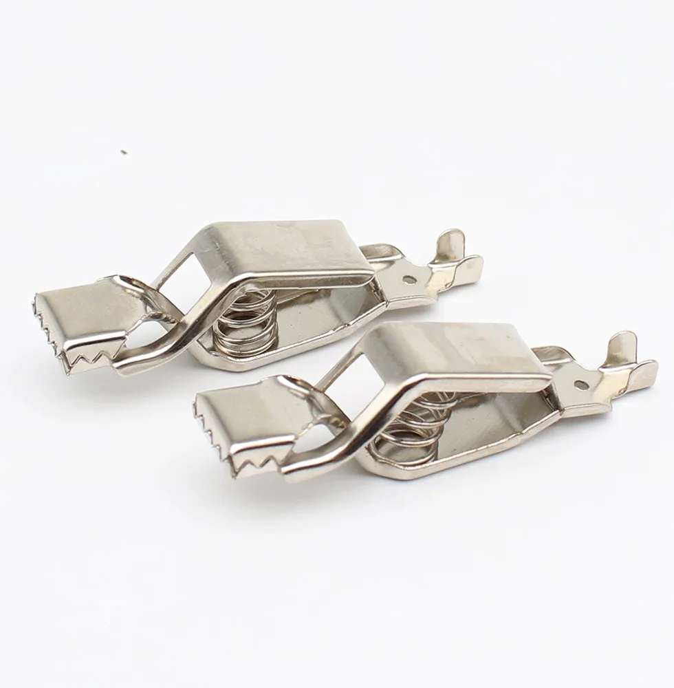 2Pcs 20A 65mm full sheath crocodile clamp flat mouth test clamp full package electronic experiment spring clamp