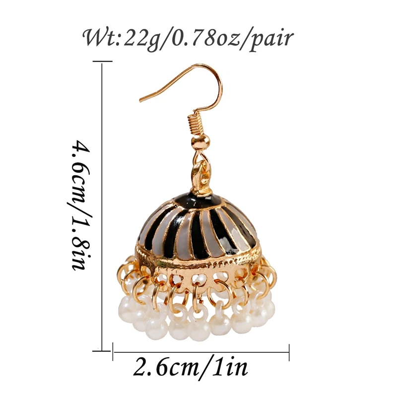 Bohemia Gypsy Retro Gold Color Earring For Women 2020 Green Imitation Pearls Beaded Earrings Turk Jhumka Indian Jewelry