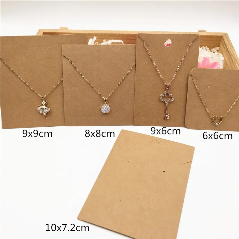 

50Pcs Fashion Jewelry Display Necklace Charms Package Ckage Card Kraft Dreamcatcher/Marble Style Pendant Display Tag CardS