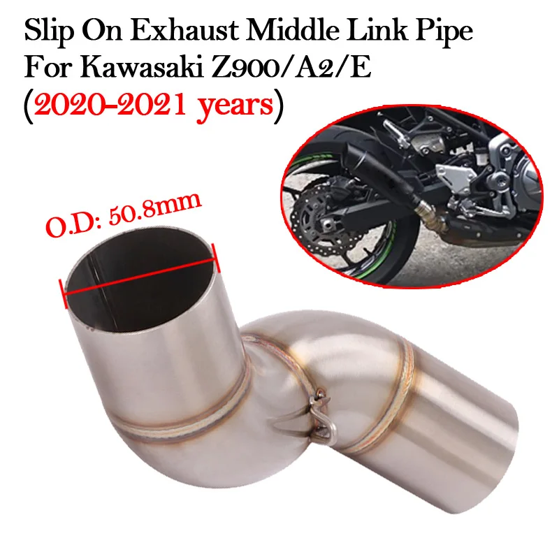 

Motorcycle Exhaust Escape Tube Muffler 51mm Slip-on Middle Connecting Link Pipe System Modified For Kawasaki Z900/E/A2 2020 2021