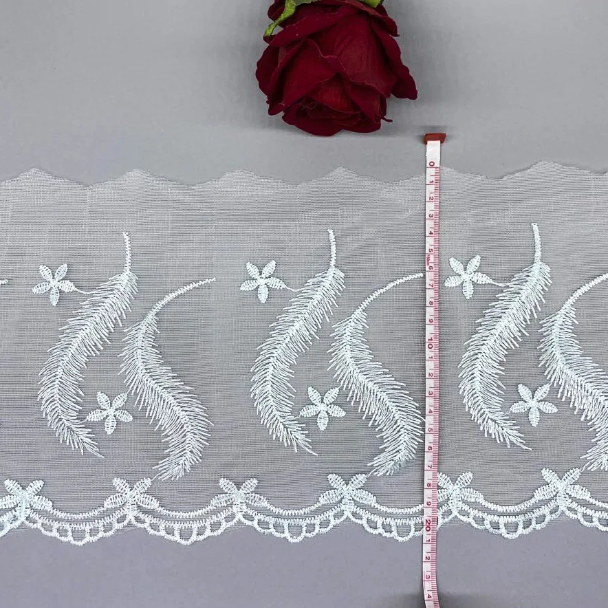 3Yards/20CM Mesh Feather Lace Lace DIY Home Curtain Bedding Sofa Cushion Tablecloth Decoration Accessories