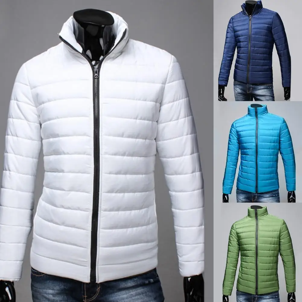 

Lightweight Popular Solid Color Men Puffer Jacket 5 Colors Casual Jacket Thickened Outerwear