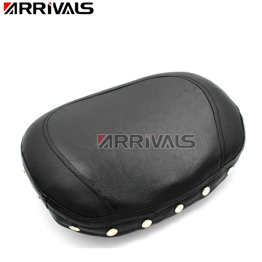 ARRIVAL Motorcycle Accessories Universal Black Leather Rear Passenger Backrest Seat Cushion Pad For Harley Sportster Dyna Honda