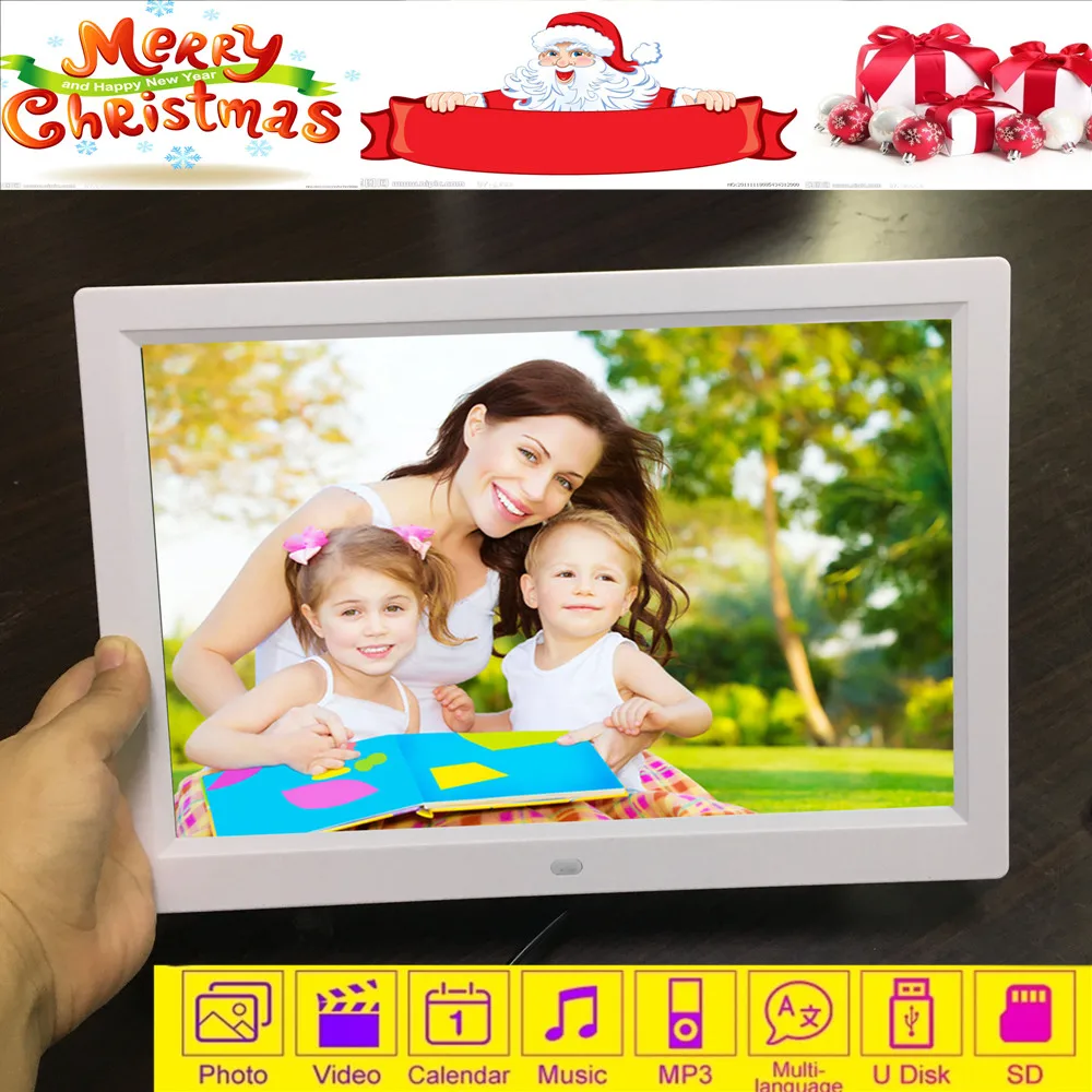 

Yulong 12 inch Screen LED Backlight HD 1280*800 Digital Photo Frame Electronic Album Picture Music Movie Full Function Good Gift