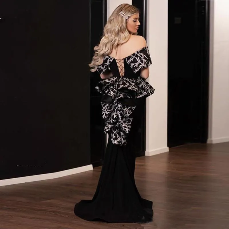 Plus Size Formele Avondjurken 2020 Lace Applique Ruches Peplum Vrouwen Gelegenheid Prom Partij Jassen Жемчуг יזמנתי אזמנה Жемчуг