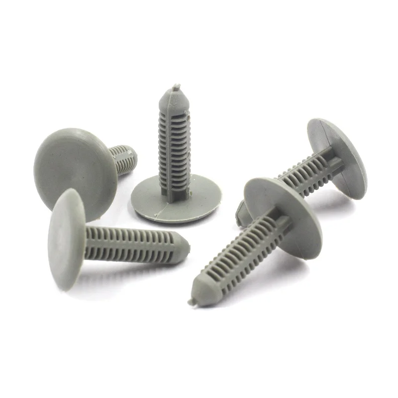 30Pcs gray Auto Fastener fit 8mm Hole Nylon Car Clips Fender Bumper Shield Retainer Plastic Rivet