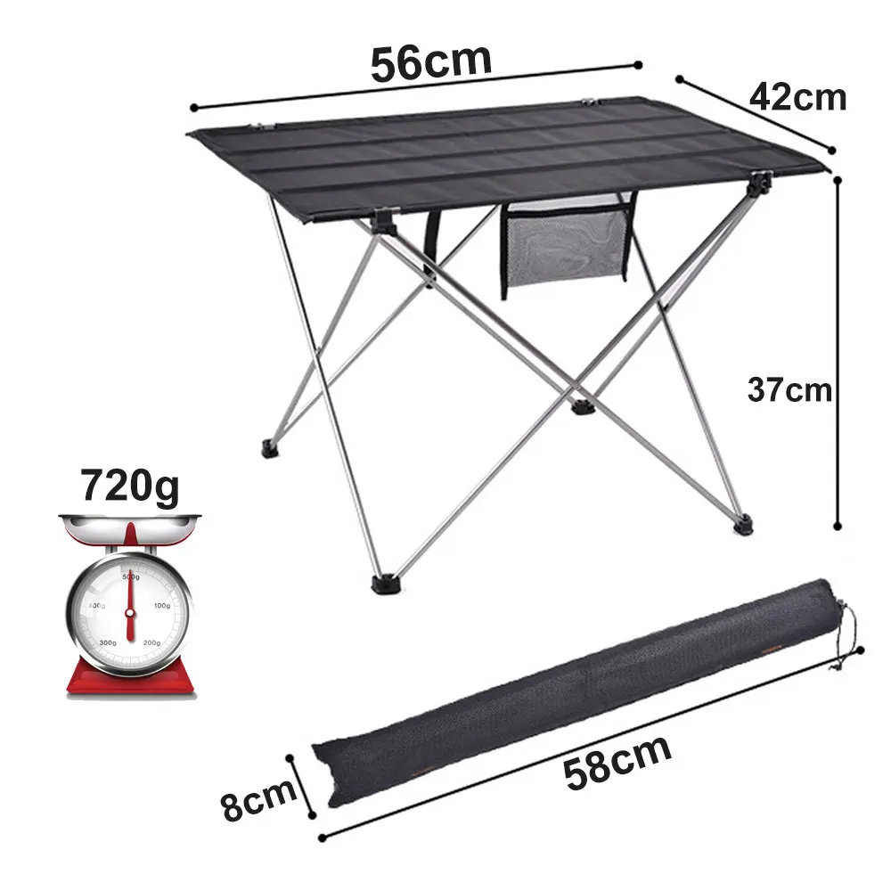 Escritorio plegable mesa para acampar al aire libre mueble portátil Ordenador de cama de aluminio senderismo escalada Picnic mesas plegables