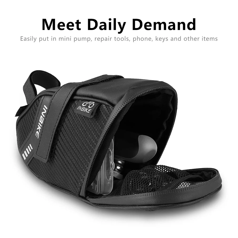 INBIKE Bicycle Saddle Bag Waterproof Bike Seat Bag Cycling Saddle Tail Post Bag Ultralight Tail Rear Bag Bicycle Rear Seat Pouch